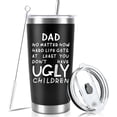 thumbnail image 1 of Fathers Day Dad Gifts from Daughter Son Wife Kids, 20oz Tumbler Coffee Travel Cup with Straws Lids - Father''s Birthday Christmas Presents Idea for New Dad Bonus Dad Stepdad PaPa Father in Law Husband, 1 of 5