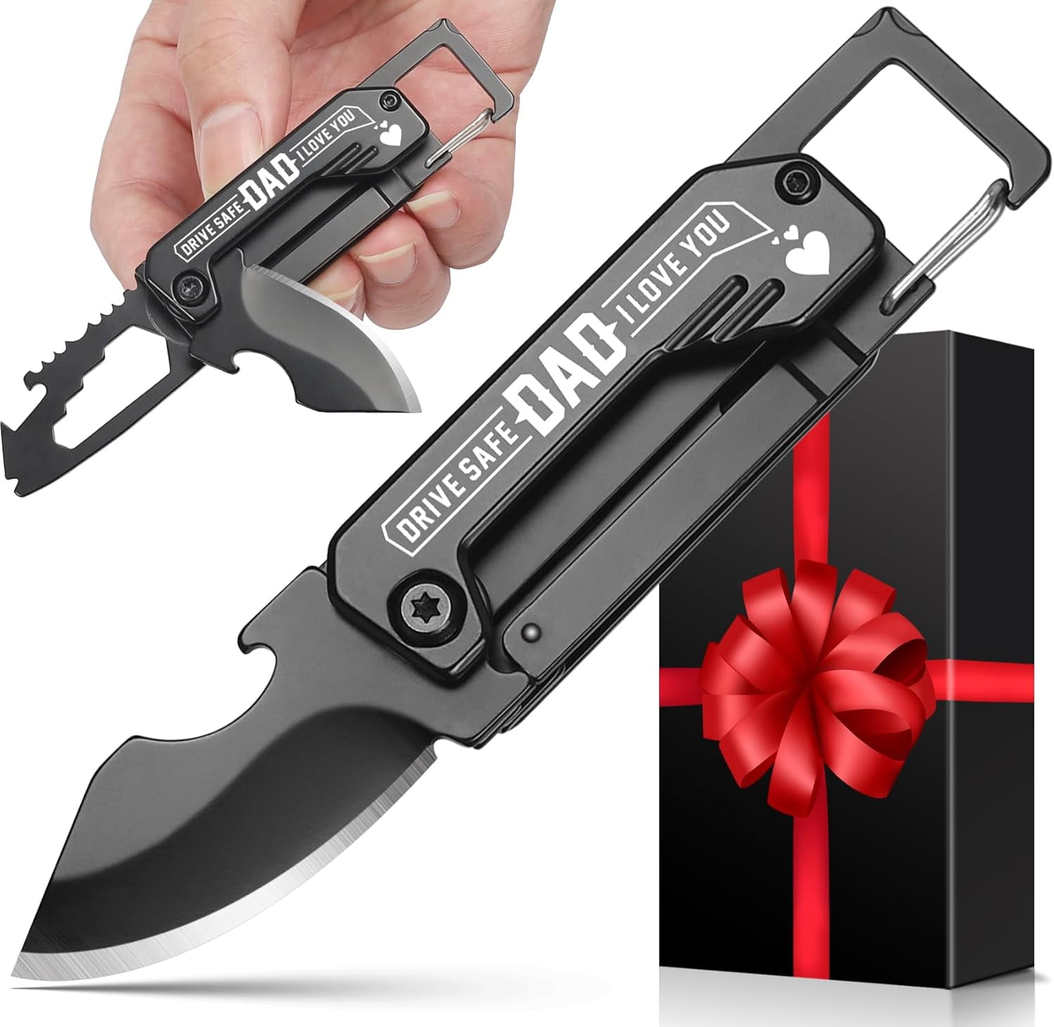 Fathers Day Dad Gifts - Gifts for Dad, Fathers Day Dads Gift from Daughter, Son, Wife - Dads Birthday Gift, Christmas Dad's Presents for Husband, Stepdad, Men - Keychain Presents, Portable Tool