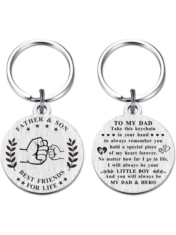 Fathers Day Dad Gifts from Son - Keychain for Dad - Best Dad Ever Key Chain - I'll Always Be Your Little Boy Keyring