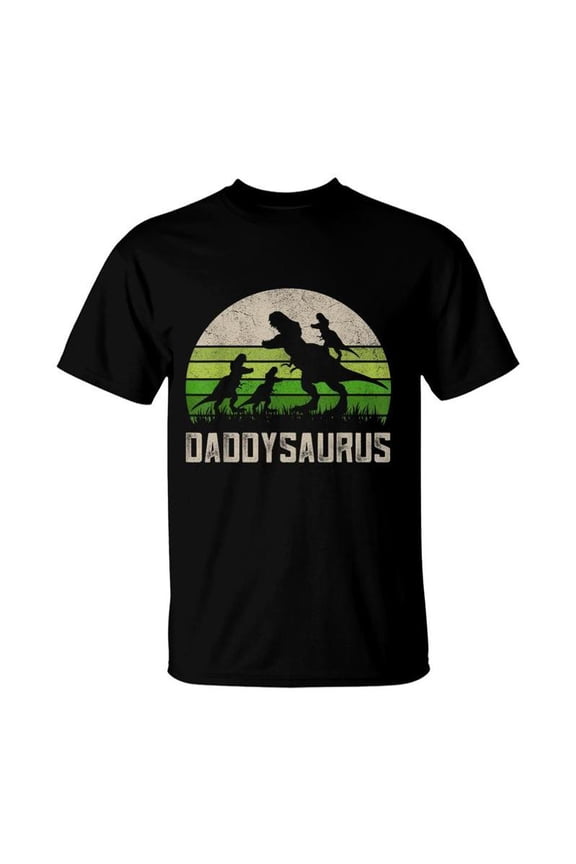 Fathers Day Dad TRex Fun Daddysaurus 4 Dinosaur TShirt