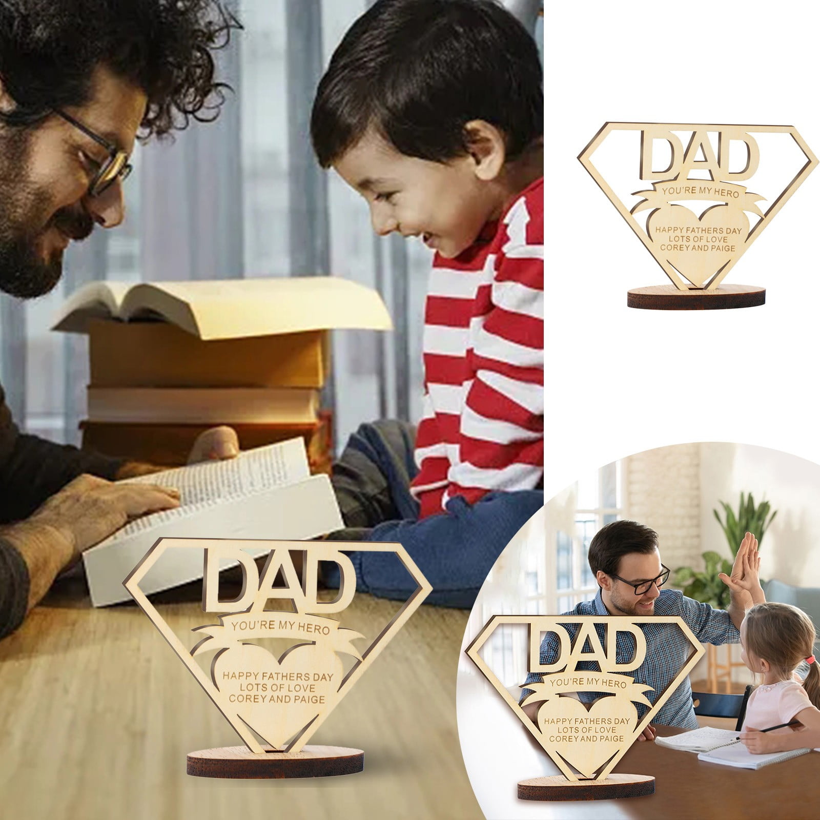 Fathers Day Father's Wood Decoration Home Handmade Diy Creative ...