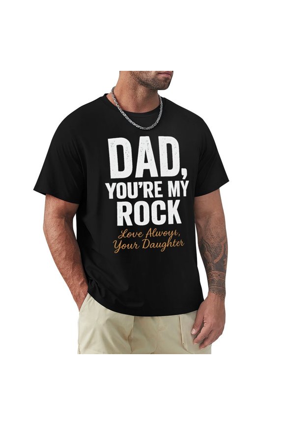 Fathers Day From Daughter Mens Short Sleeve T-Shirts Graphic Crew Neck Casual Shirt Small