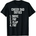 thumbnail image 1 of Fathers Day Funny Cheer Dad Duties Drive Pay Clap T-Shirt, 1 of 3