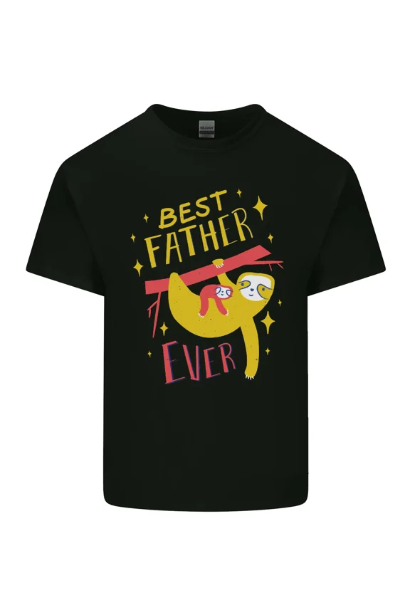 Fathers Day Funny Sloth Dad Daddy Papa for a Lazy and Animal and Unisex T-Shirt, up to size 5XL