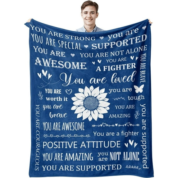 Fathers Day Get Well Blanket Gifts for Men, Inspirational/Thinking of You Gifts for Women Men, Sympathy Gift, Relaxation Relaxing Stress Relief Comforting Gifts for Women, Warm Hugs Blanket 60x50
