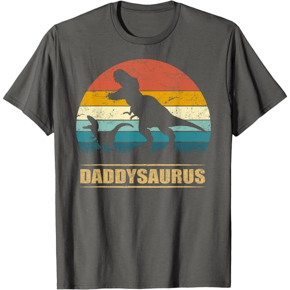 Fathers Day Gift Daddysaurus Dad To Be T rex Dinosaur Unisex T-Shirt for Men Women,Charcoal Color,Size 5XL