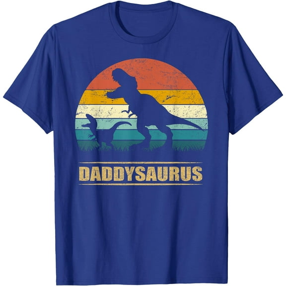 Fathers Day Gift Daddysaurus Dad To Be T rex Dinosaur Unisex T-Shirt for Men Women,Royal Blue Color,Size M