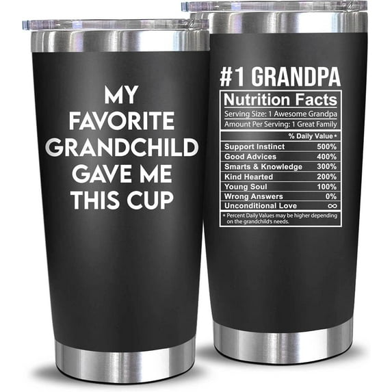 Fathers Day Gift For Grandpa - Grandpa Gifts From Granddaughter, Grandson - Unique Birthday Present Ideas For Grandfather, New Granddad, Promoted To Granddad, Grandchildren - 20 Oz Tumbler