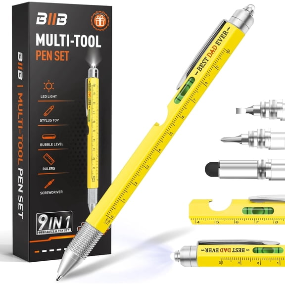 Fathers Day Gift for Husband Dad, 9 in 1 Multitool Pen, Mens Fathers Day Gift from Daughter, Personalized Fathers Day Gift Ideas, Anniversary Birthday Gifts for Men Him