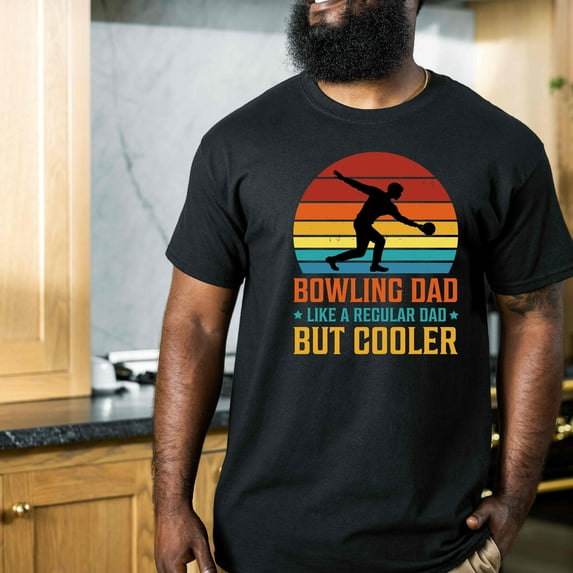 Fathers Day Gift Shirt | Bowling Dad T-Shirt | Bowling Dad Shirt | Gift For Dad | Funny Shirt For Dad | Like A Regular Dad But Cooler (Colors:Black; Sizes:3XL;)