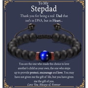 Fathers Day Gift for Bonus Dad, Daddy, Step Dad, Papa, Boyfriend's Dad Bead Bracelet for Birthday, Christmas Best Gifts Idea