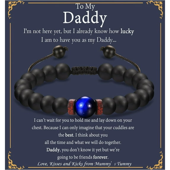 Fathers Day Gift for Bonus Dad, Daddy, Step Dad, Papa, Boyfriend's Dad Bead Bracelet for Birthday, Christmas Best Gifts Idea