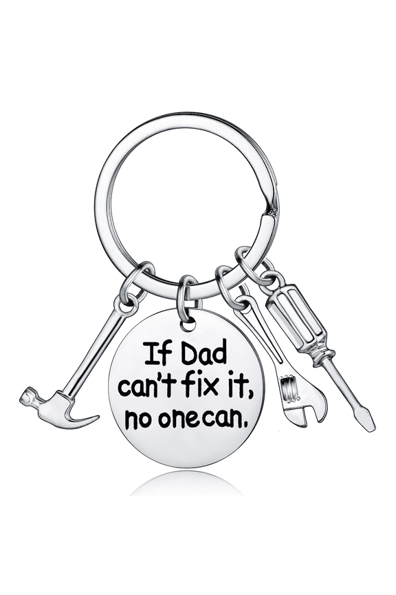 Fathers Day Gifts Keychain for Dad Gift - If Dad Can't Fix It No One Can Screwdriver Wrench Hammer Key Chain Ring Tool Charms Keychain Key Chain Gift for Dad