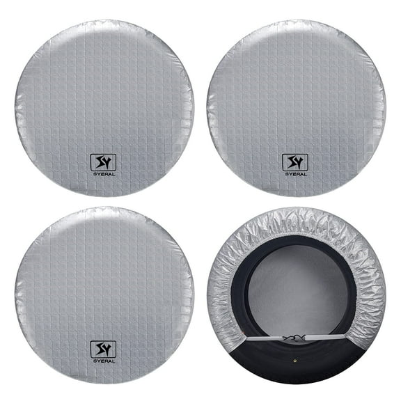 SPEEDWOW Tire Covers Set of 4,Upgraded 5 Layer Nonwoven RV Wheel Covers, Waterproof Anti-UV Snow Sun Rain Tire Protectors Covers for Trailer,Camper,RV,Truck,SUV