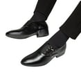 thumbnail image 1 of Fathers Day Gifts Tawop Dress Shoes for Men Faux Leather Casual British Fashion Suede Blue Size:11, 1 of 6