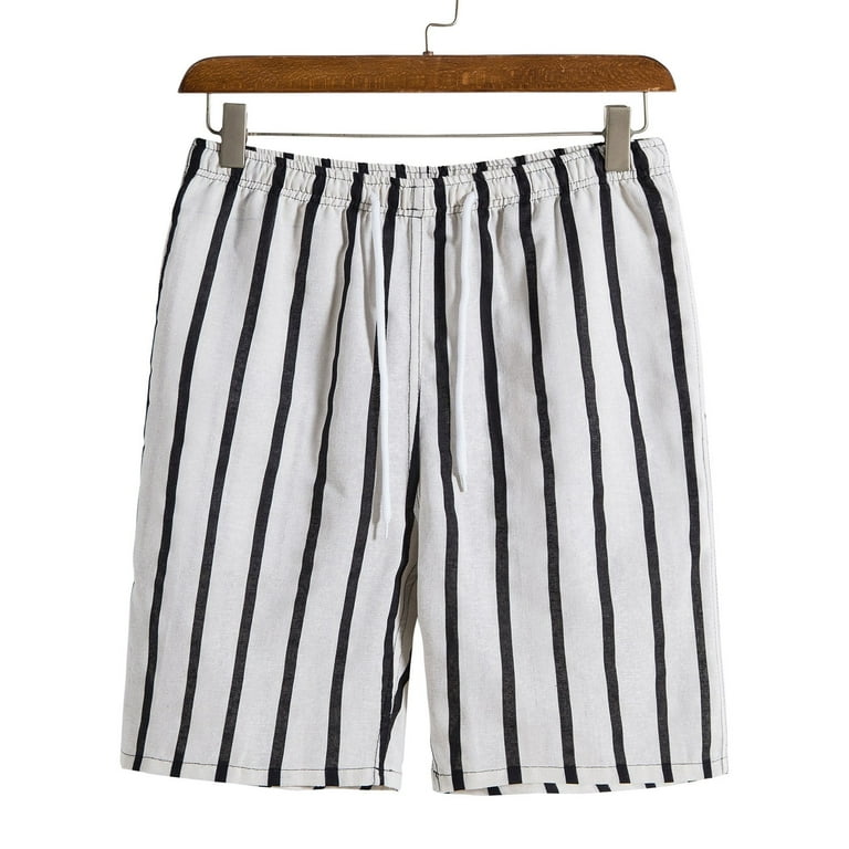 Black and white striped shorts mens deals