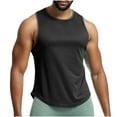 thumbnail image 1 of Fathers Day Gifts for Husband Dgankt Workout Tops Fashionable Men's Solid Color Sleeveless Mesh Breathable Sports Top, 1 of 8