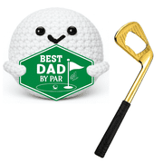 Golf Gifts for Men, Positive Crochet Golf Ball and Club Bottle Opener Set | Funny Novelty Design, Office Decoration, for Golfers, Fathers Day Present, for Dad from Kids