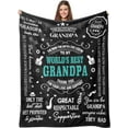 thumbnail image 1 of Fathers Day Grandpa Gifts Throw Blanket 60" x 50", Gifts for Grandpa, Grandpa Birthday Gifts Ideas from Grandson Granddaughter, Gifts for Grandpa from Grandkids, Grandfather Gifts for Fathers Day, 1 of 5