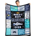 thumbnail image 1 of Fathers Day Grandson Blanket Gifts, Grandson Gifts from Grandma/Nana, Best Christmas Birthday Gifts for Grandson, Grandson Gifts from Grandparents, Graduation Gift for Grandson Blanket 50"x60", 1 of 1
