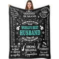 thumbnail image 1 of Fathers Day Husband Gifts, Anniversary Romantic Gifts for Husband, Gifts Blanket for Husband, Husband Birthday Gifts from Wife, Valentines Day Gifts for Husband Presents Throw Blankets 60" X 50", 1 of 6