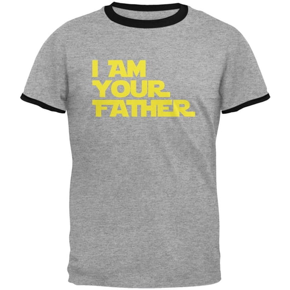 Fathers Day I Am Your Father Mens Ringer T Shirt Heather-Black X-LG