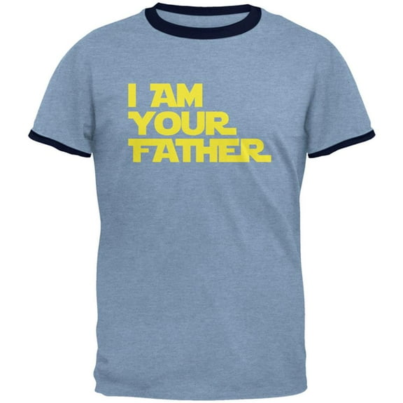 Fathers Day I Am Your Father Mens Ringer T Shirt Heather Blue-Navy SM