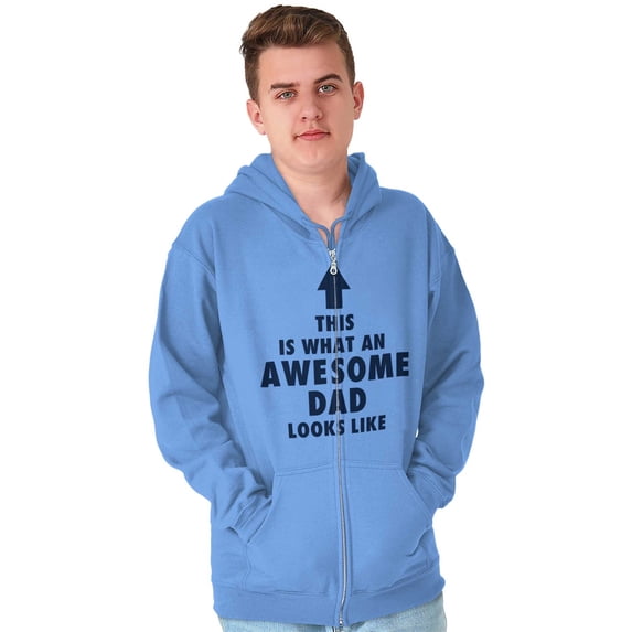 Fathers Day Looks Like Awesome Dad Zip Hoodie Sweatshirt Men Brisco Brands S
