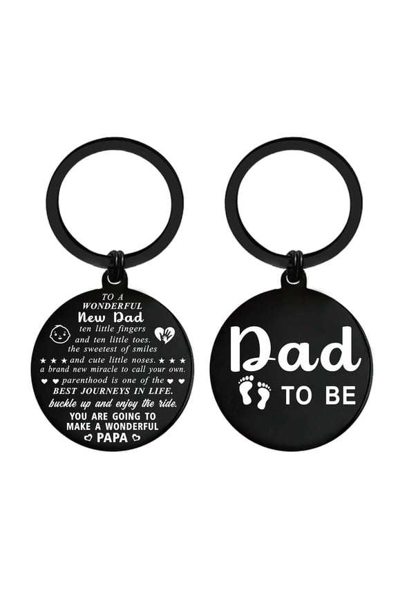 Fathers Day Mothers Day Keychain from Baby, First Time Gifts, New Dad New Mom Keepsake