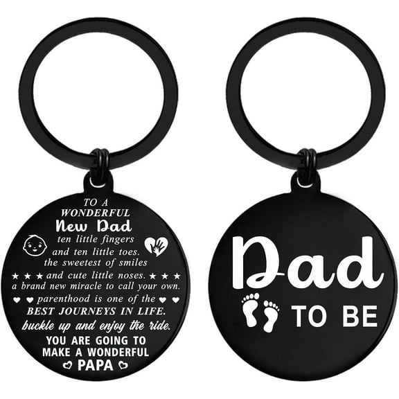 Fathers Day Mothers Day Keychain from, First Time Gifts, New Dad New Mom Keepsake