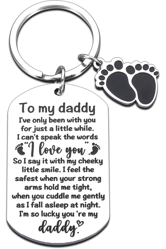 Fathers Day New Dad Gifts Keychain for Men First Time Dad Gifts from Wife Expectant Dad Gifts Baby Shower Gender Reveal Pregnancy Announcement Gift for Husband Soon to be Daddy Birthday Christmas