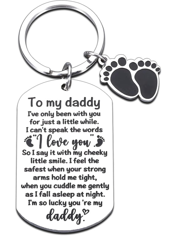 Fathers Day New Dad Gifts Keychain for Men First Time Dad Gifts from Wife Expectant Dad Gifts Baby Shower Gender Reveal Pregnancy Announcement Gift for Husband Soon to be Daddy Birthday Christmas