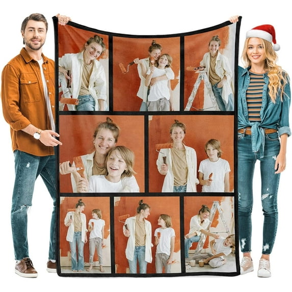 Fathers Day Personalised Gifts from Daughter Custom Blankets with Photos and Text Multiple Colors Sizes Soft Flannel Gifts for Men Birthday Gifts for Dad