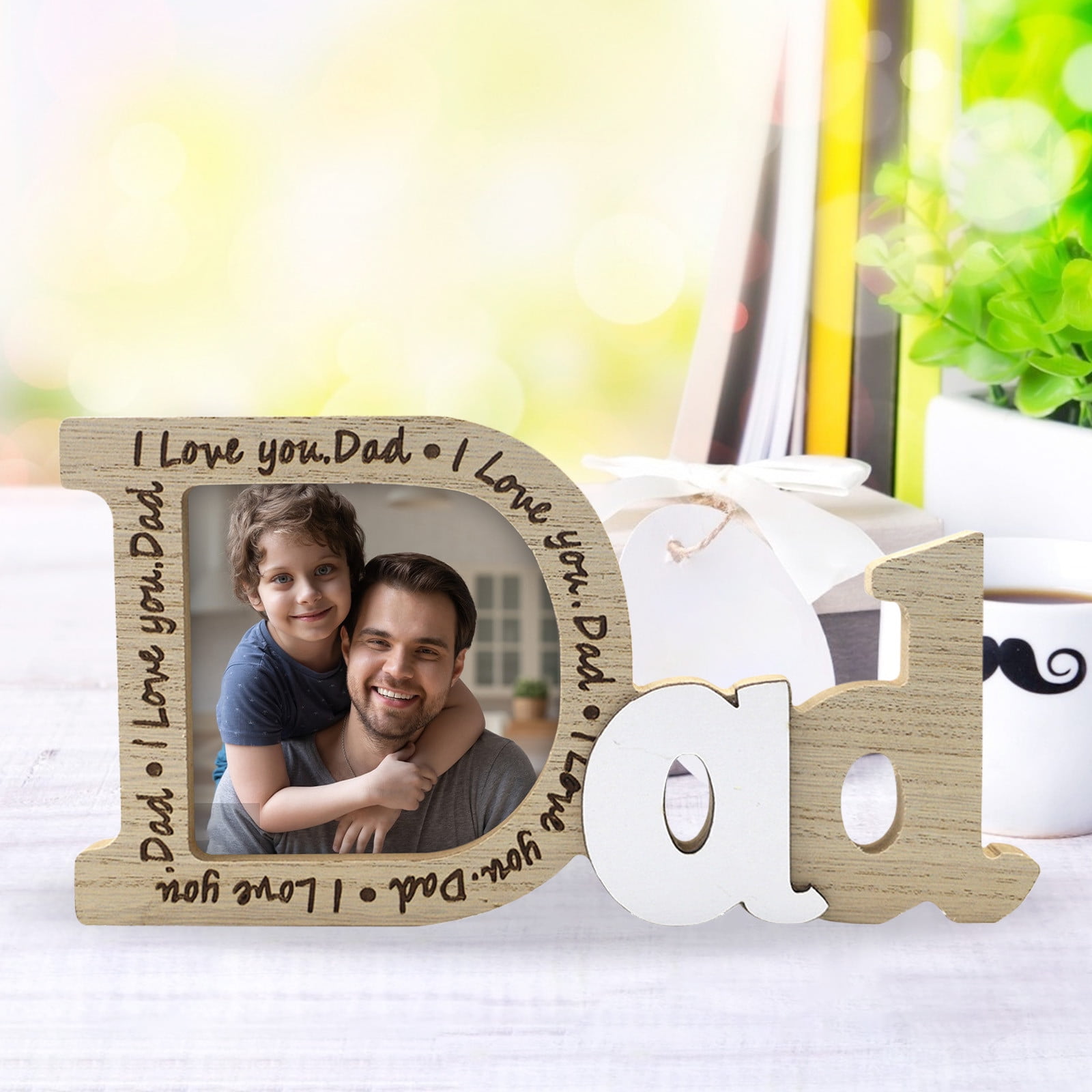 Fathers Day Picture Frame Dad Gifts from Daughter Wood Dad Frames