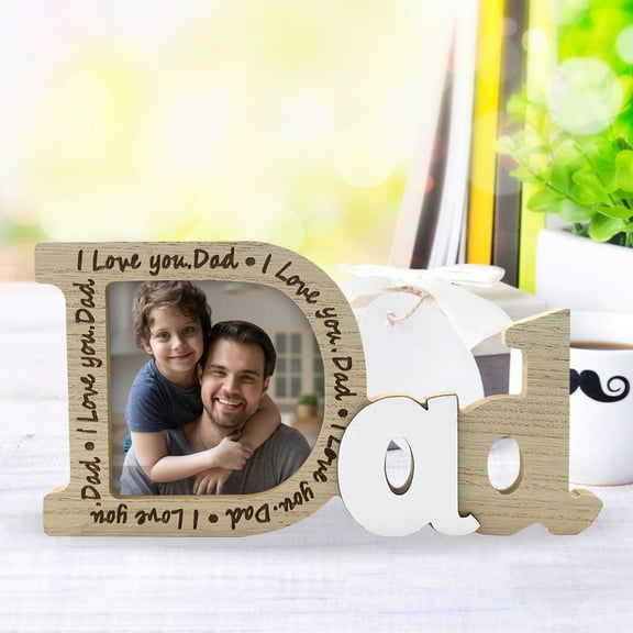 Fathers Day Picture Frame Dad Gifts from Daughter Wood Dad Frames We Love You Dad Picture Frame from Daughter Son Dad Christmas Gifts Tabletop Decorations