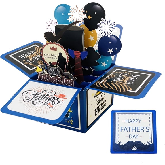 Fathers Day Pop Up Card Fathers Day Card 3D Pop Up Greeting Card Happy Fathers Day Card from Daughter Son Kids for Dad Daddy Father Men Gifts for Husband from Wife