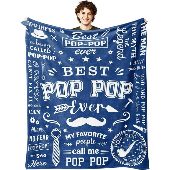 Fathers Day Pop Pop Gifts, Gifts for Grandpa, Grandpa Gifts, Grandpa Birthday Gifts, Birthday Gifts for Grandpa, Pop Pop Gifts from Grandkids, Grandpa/Grandfather/Papa/Pop Pop Blanket 50"X60"