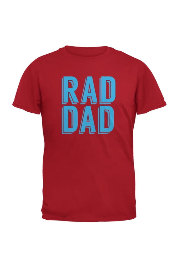 Fathers Day - Rad Dad Red Adult T-Shirt - Small