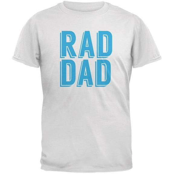 Fathers Day - Rad Dad White Adult T-Shirt - Small