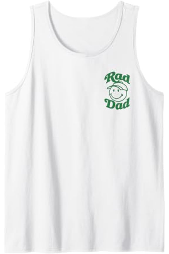 Fathers Day Smiley Face Rad Dad Pocket Logo Tank Top Size S-3XL