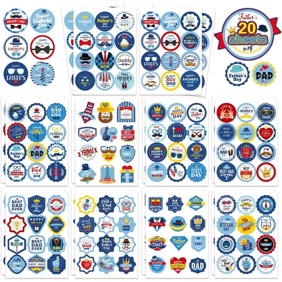 Fathers Day Stickers Happy Father's Day Stickers Dad Stickers Labels Fathers Day Decorate Card Envelope Seals Party Favor Gift Box