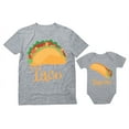 thumbnail image 1 of Fathers Day Taco Taquito Dad and Baby Shirts Funny Daddy and Son Matching Outfit Baby Gray 6M (3-6M) / Dad Gray 3X-Large, 1 of 4
