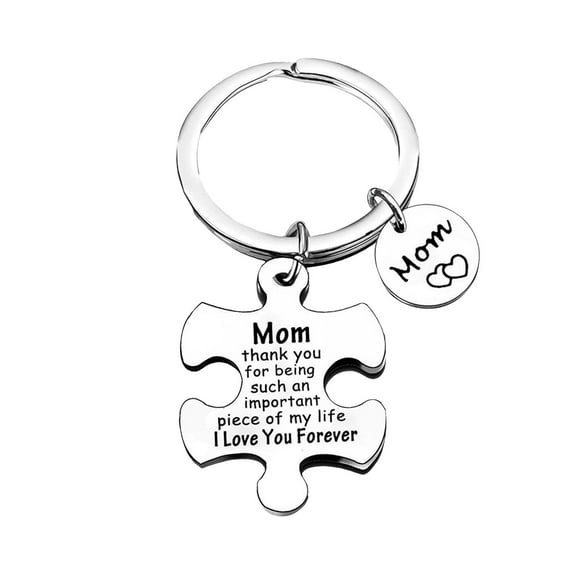 Fathers Day Thank You Puzzle Keychain Stainless Steel Engraving Appreciation for Dad Grandpa Husband