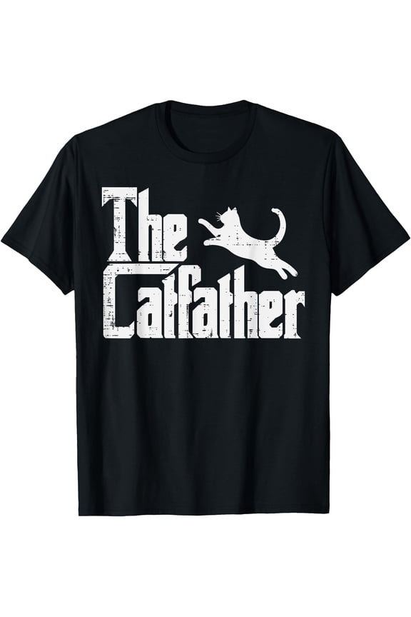 Fathers Day The Catfather Fun Cat Dad Fur Daddy Papa Parody T-Shirt