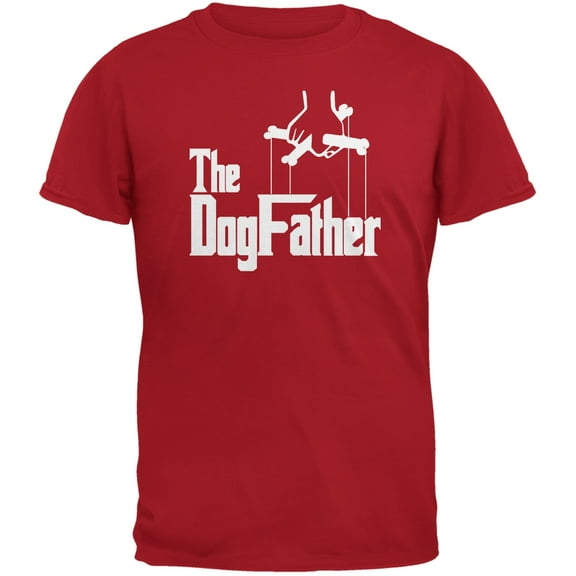 Fathers Day - The Dog Father Red Adult T-Shirt - Small
