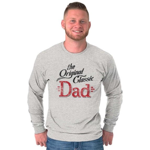 Fathers Day The Original Classic Dad Men's Big & Tall Long Sleeve Graphic Tee Brisco Brands 3X