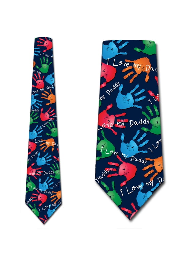 Fathers Day Ties Mens I love my Daddy Necktie by Three Rooker
