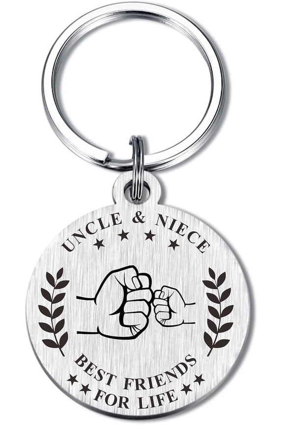 Fathers Day Uncle Gift - Best Uncle Ever Keychain - Uncle Birthday Gifts - Uncle Key Chain Keyring Xmas