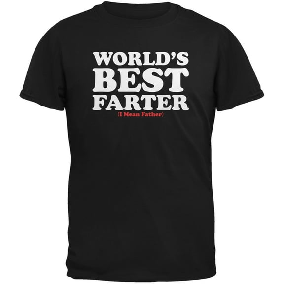 Fathers Day - World's Best Farter Black Adult T-Shirt - Large