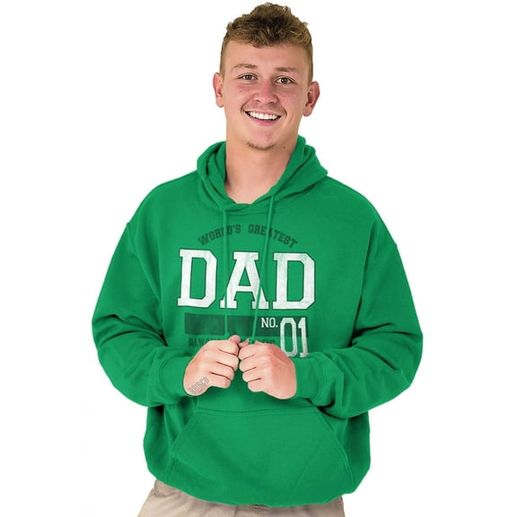 Fathers Day World's Greatest Dad No 1 Men's Big & Tall Graphic Hoodie Brisco Brands 2X